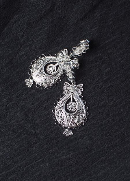 Earrings Queen, butterfly clasp , Silver  7,5g 