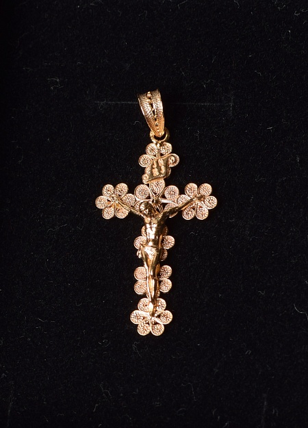 Gilded silver cross with a figure of Jesus
