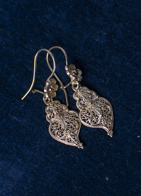 Earrings  Heart of Viana. Gold Plated Silver  2,5g  